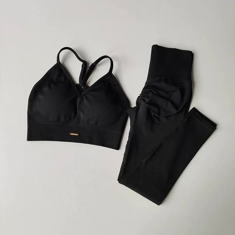 Träningskläder Dam Hög Midja | Peach Lift Yoga & Fitness Set