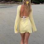 Rygglös Klänning Dam | Y2K Beach Style & Slim Fit